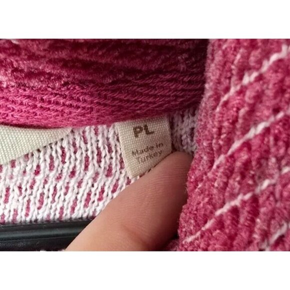 Soft Surroundings Sweater PL Red Cowl Neck Textured Knit Buttons Lagenlook Boho - Picture 4 of 13